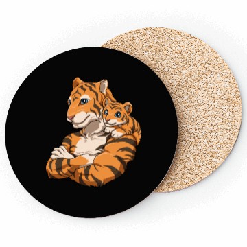 Discover Strong Tiger with Tiger Kid for a Tiger lovers Coasters