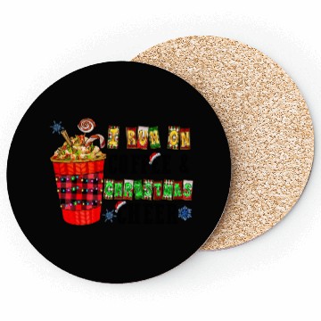 Discover I Run On Coffee & Christmas Cheer Coasters