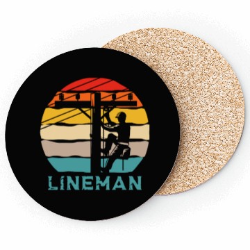Discover Lineman Retro Vintage Coasters