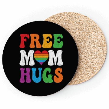 Discover Free Mom Hugs Pride Coasters Rainbow Heart LGBT Pride