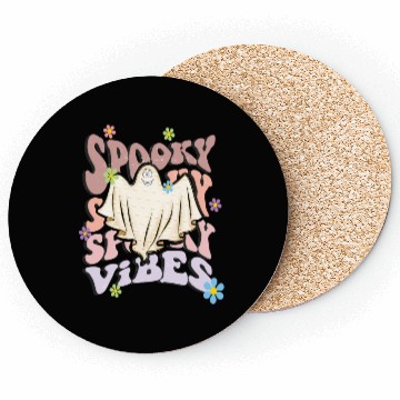 Discover Spooky Season Retro Wavy Halloween Ghost Coasters