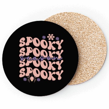 Discover Spooky Spooky Season Cute Retro Wavy Text Design Coasters