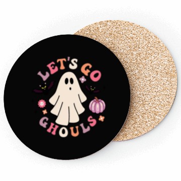 Discover Let's Go Ghouls Creepy Retro Ghost Gift For Boys Coasters