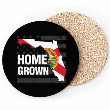Discover Florida Homegrown American Flag Coasters