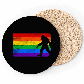 Discover LGBT Bigfoot Rainbow Flag Coasters