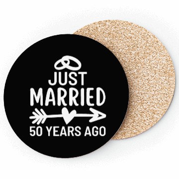 Discover Just Married 50 Years Ago Wedding Anniversary Coasters