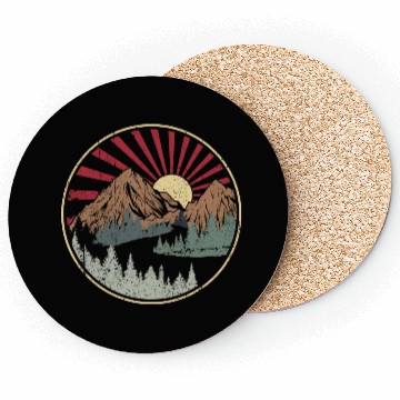 Discover Mountains sun vintage Coasters