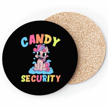 Discover Candy Security Funny Easy Unicorn Halloween Costum Coasters