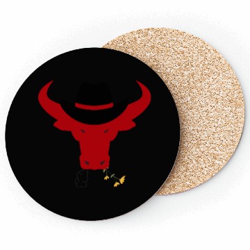 Discover BULL WITH COWBOY HAT Coasters