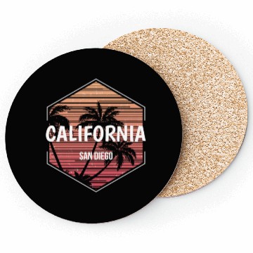Discover San Diego California Beach Vacation Souvenir Coasters