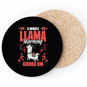 Discover A Whole Llama Learning Going On Funny Floral Coasters