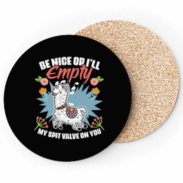 Discover Be Nice Funny Floral Llama Humor For A Flower Coasters