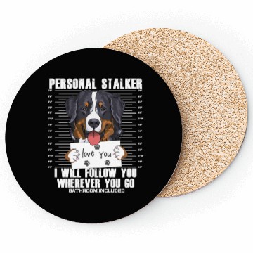 Discover Bernese Mountain Dog Stalker Cartoon Coasters