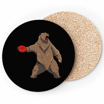 Discover Disc Golf Grizzly Brown Bear Coasters