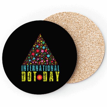 Discover Colorful Triangle Pattern International Dot Day Coasters