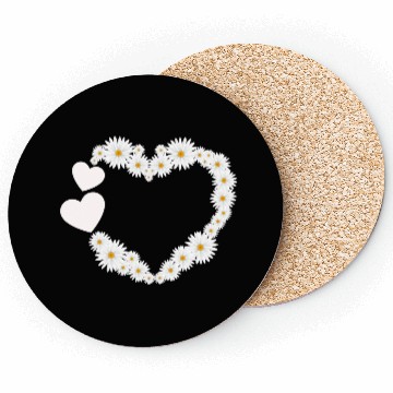 Discover Daisy Flower Heart Women Gardener Wildflower Coasters