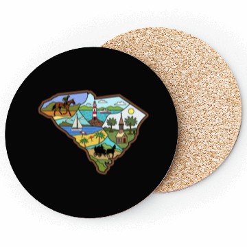 Discover Vintage Charleston Columbia South Carolina Map Coasters