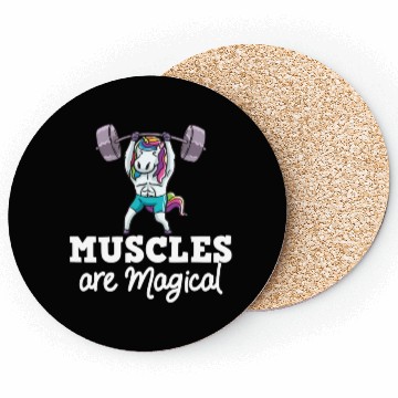 Discover Unicorn Muscle Workout Fitness Training Sport Gym Coasters