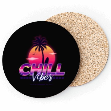 Discover Chill Vibes - Synthwave/Retrowave/Vaporwave 80s Coasters