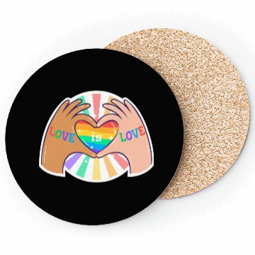Discover Love is Love Pride Queer LGBTQ Sticker Coasters