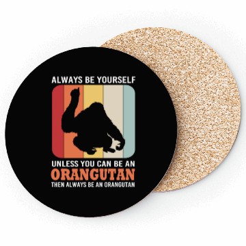 Discover Retro Ape Monkey Silhouette Funny Orangutan Coasters