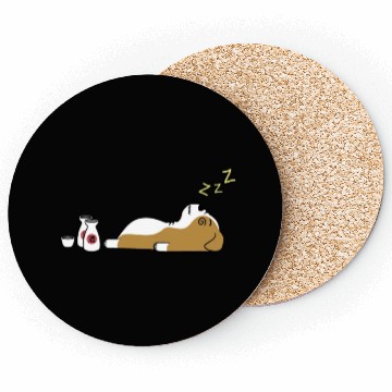 Discover English Bulldog Sake Drunk Coasters