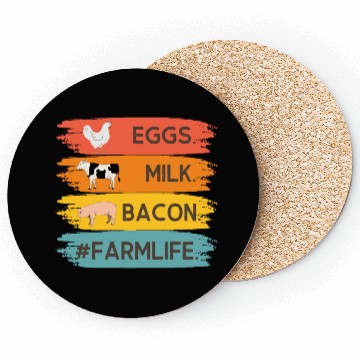 Discover FARMLIFE EGGS MILK BACON 2 Coasters