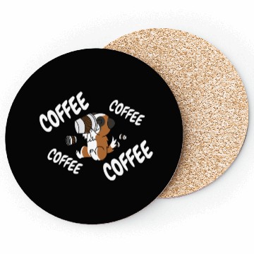 Discover Saint Bernard Drinking Coffee Coasters