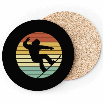 Discover Winter Sport Snowboarder Retro Snowboarding Coasters