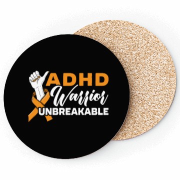 Discover ADHD Warrior Unbreakable Embrace Neurodiversity Coasters