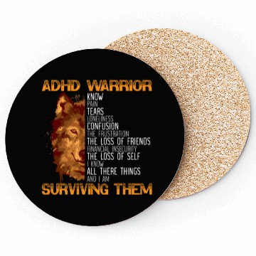 Discover ADHD Warrior Embrace Neurodiversity ADHD Awareness Coasters