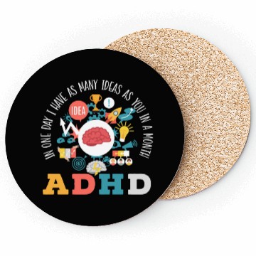 Discover ADHD Warrior Embrace Neurodiversity ADHD Awareness Coasters