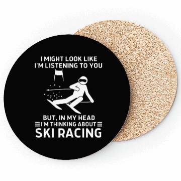 Discover In My Head Ski Racing Coasters
