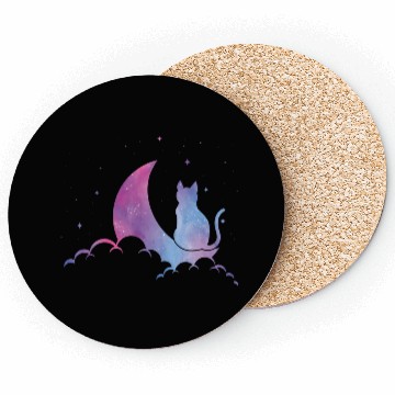 Discover Celestial Cat Lover Pastel Goth Feline Coasters