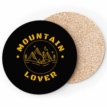 Discover Mountain Lover Yellow Coasters