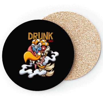 Discover Drunk bird cartoon art Coasters