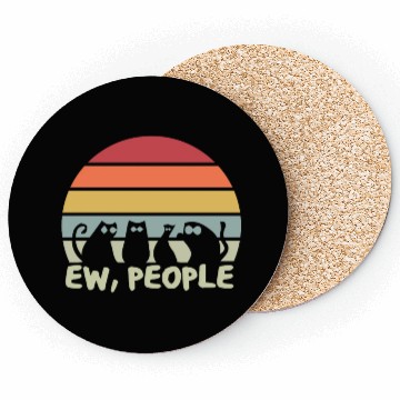 Discover Ew People Retro Cat Funny Coasters