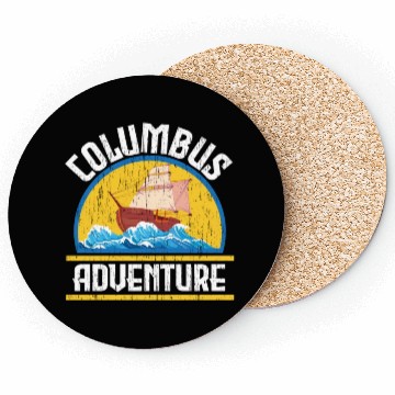 Discover Columbus Adventure USA America Columbus Day Coasters