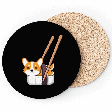 Discover Kawaii Sushi Corgi Roll Lover Coasters