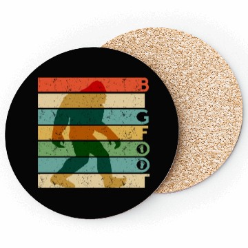 Discover Bigfoot Retro Vintage Sasquatch Yeti Rainbow Coasters