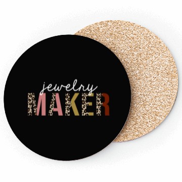 Discover Jewelry Maker Leopard Print Funny Gift Coasters