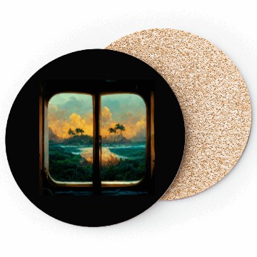 Discover Paradise island painting Coasters