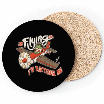 Discover Distressed I'd Rather Be Flying Funny Frog Coasters