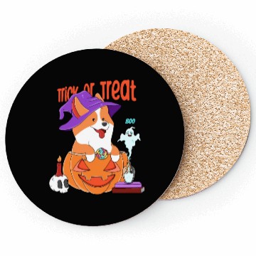 Discover Corgi Halloween Coasters