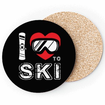 Discover I Love To Ski Winter Sport Snowboarding Skiing Coasters