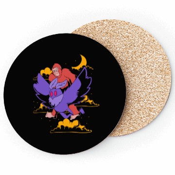 Discover Bigfoot Riding Mothman Funny Cryptozoology Coasters