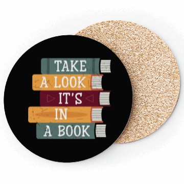 Discover Take A Look It's A Book Retro Rainbow Reading Coasters