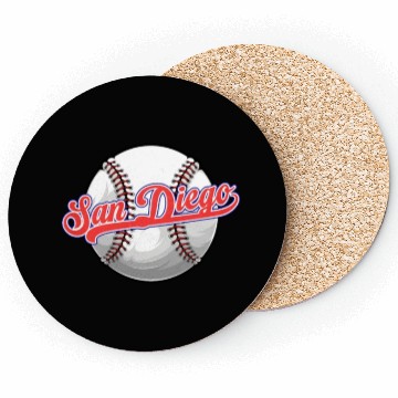 Discover Vintage San Diego Baseball Distressed Baseball Pun Coasters