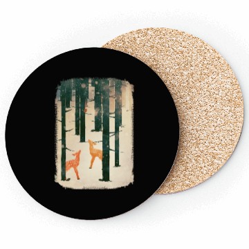 Discover Winter Deer Coasters