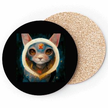 Discover Realistic cat in space painting Coasters